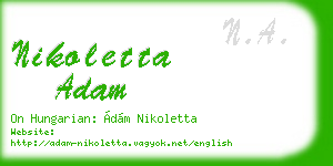 nikoletta adam business card