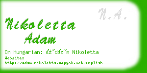 nikoletta adam business card